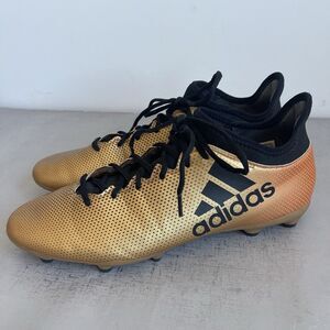 adidas X 17.3 FG Tactile Mens Size12 Gold Soccer Cleats CP9190